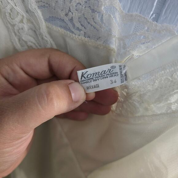 Komar Vintage U.S.A Made Lace Slip Dress size Average 34 Fairycore Cottagecore - Picture 3 of 6